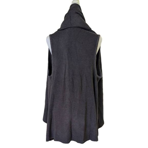 Look Shall We Dance Taupe Gray Sleeveless Waterfall Shawl Vest Cape One Size - Picture 3 of 6